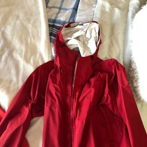 Men’s French red Patagonia rain jacket
